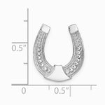 14K White Gold Horseshoe Chain Slide Charm - Product Photo