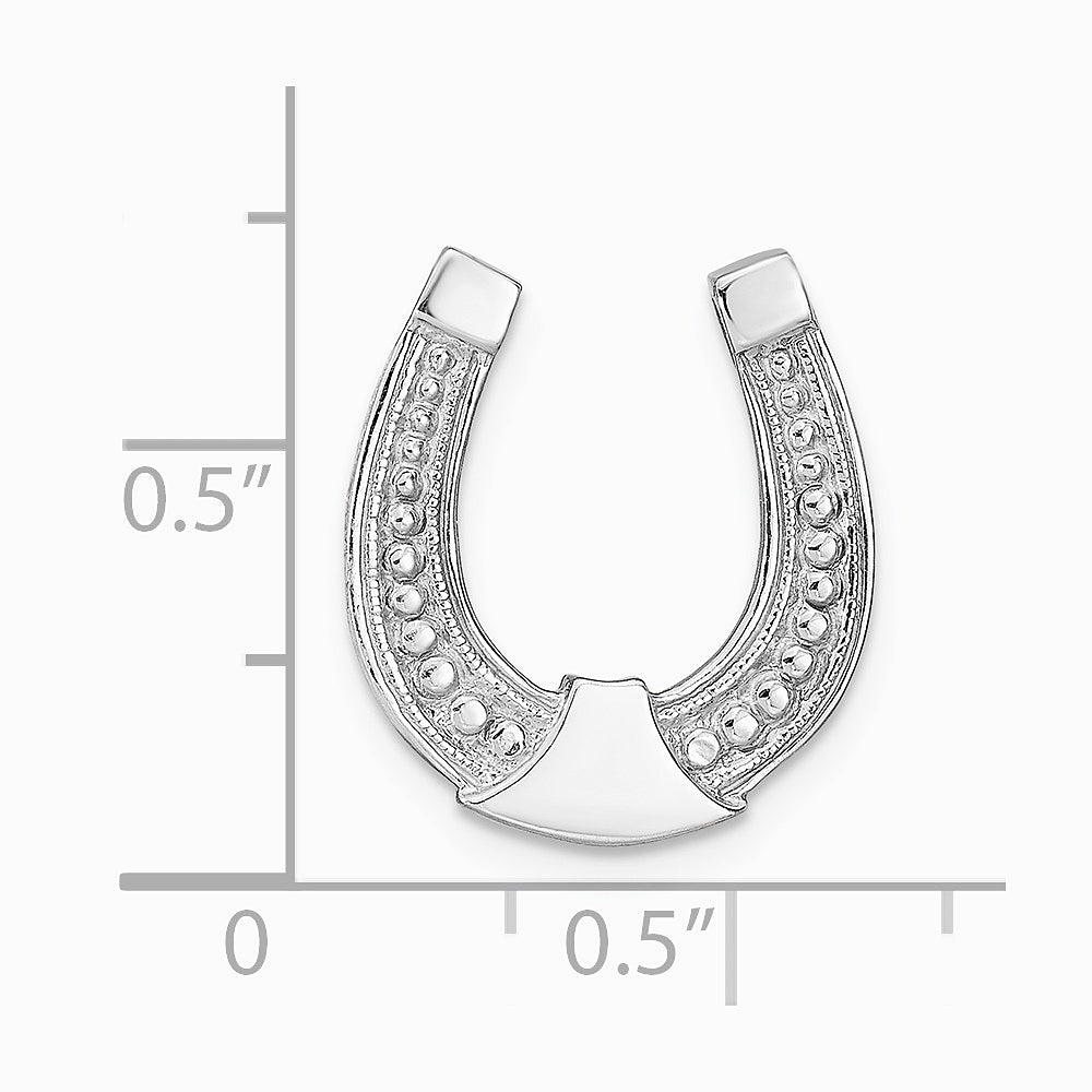 14K White Gold Horseshoe Chain Slide Charm - Product Photo