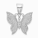 10K / 14K White Gold Butterfly Pendant - Product Photo