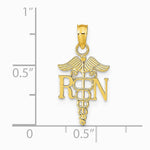 10K / 14K Yellow Gold RN Caduceus Pendant - Product Photo