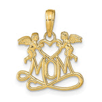 14K Polished MOM w/Heart and Angels Pendant - Product Photo