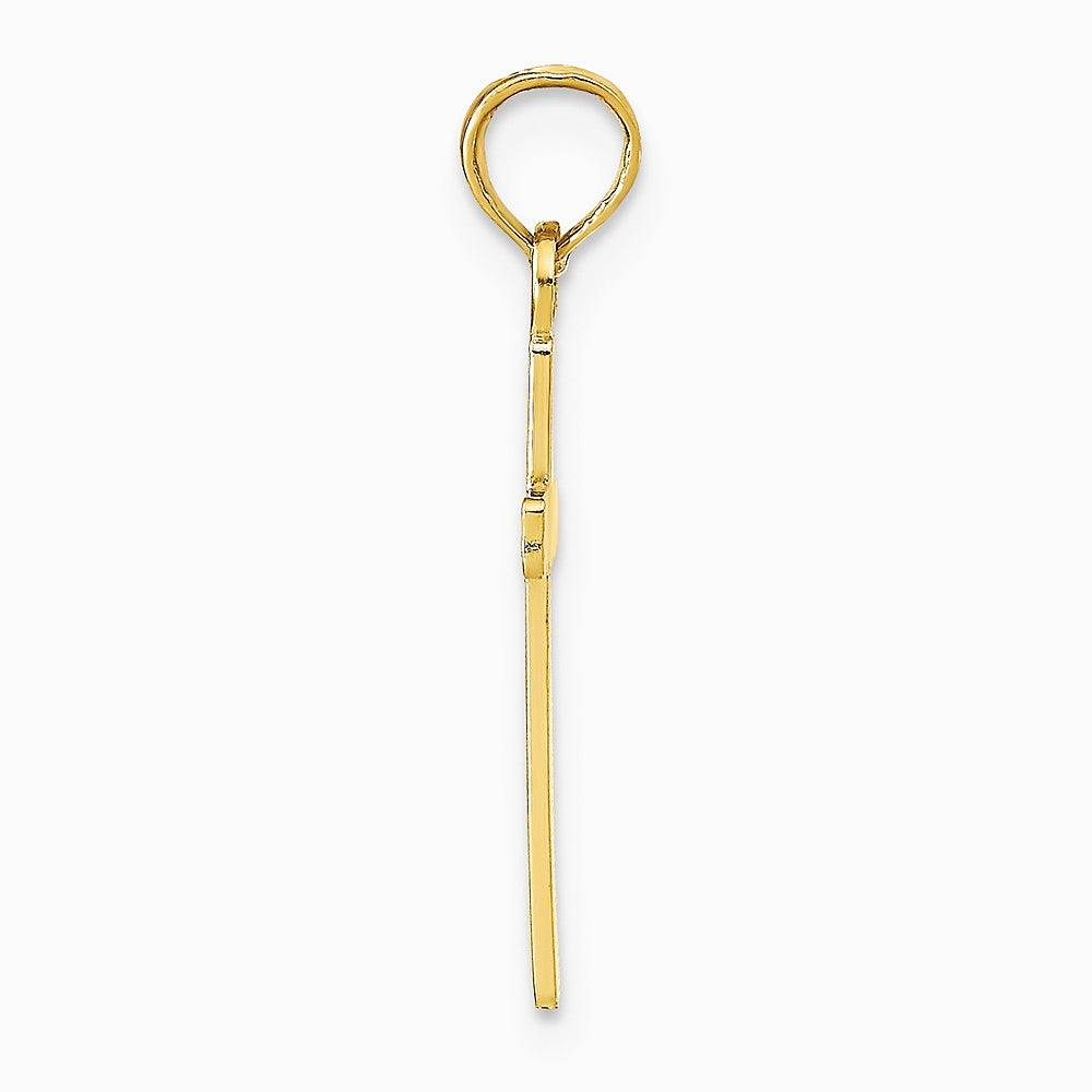 10K / 14K Yellow Gold Polished Cross Pendant - Product Photo
