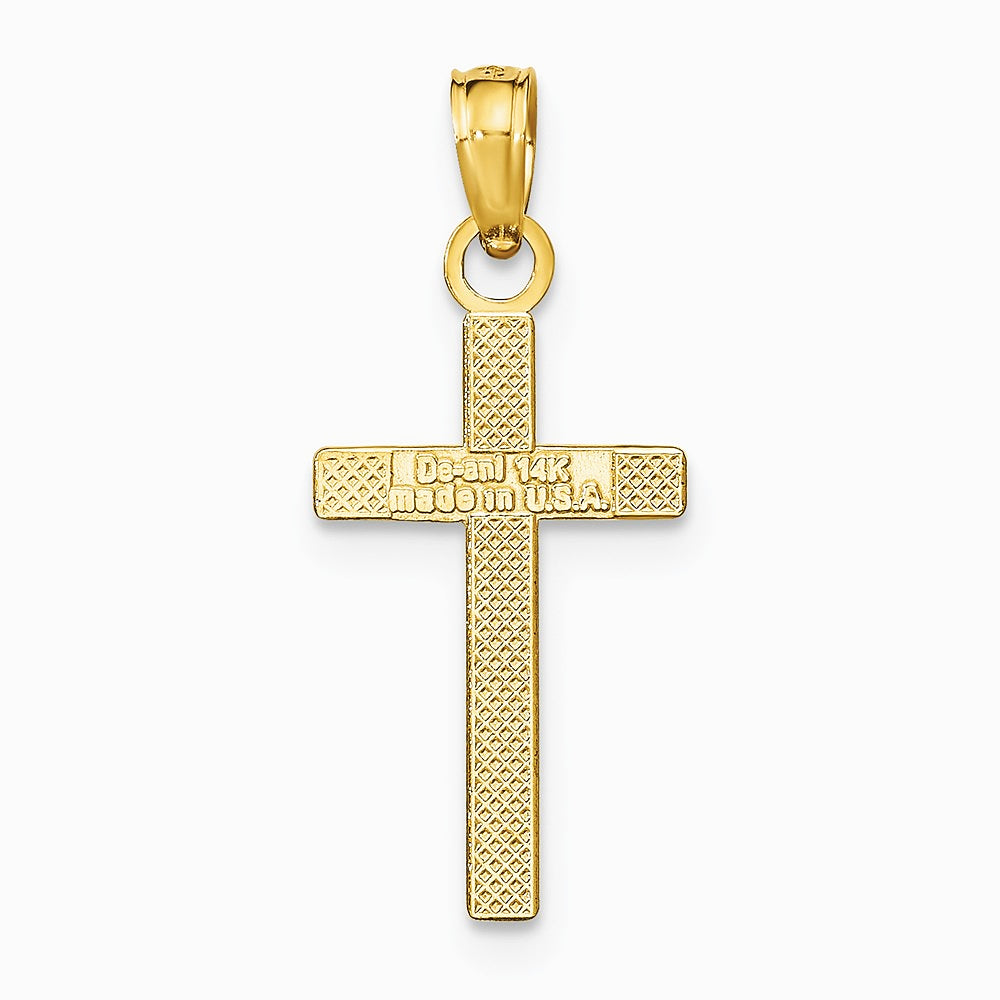 10K / 14K Yellow Gold Polished Cross Pendant - Product Photo