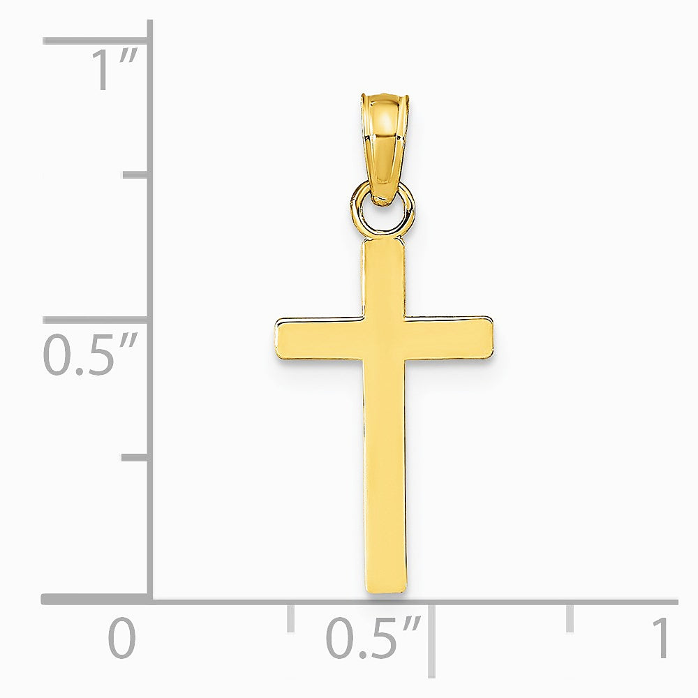 10K / 14K Yellow Gold Polished Cross Pendant - Product Photo