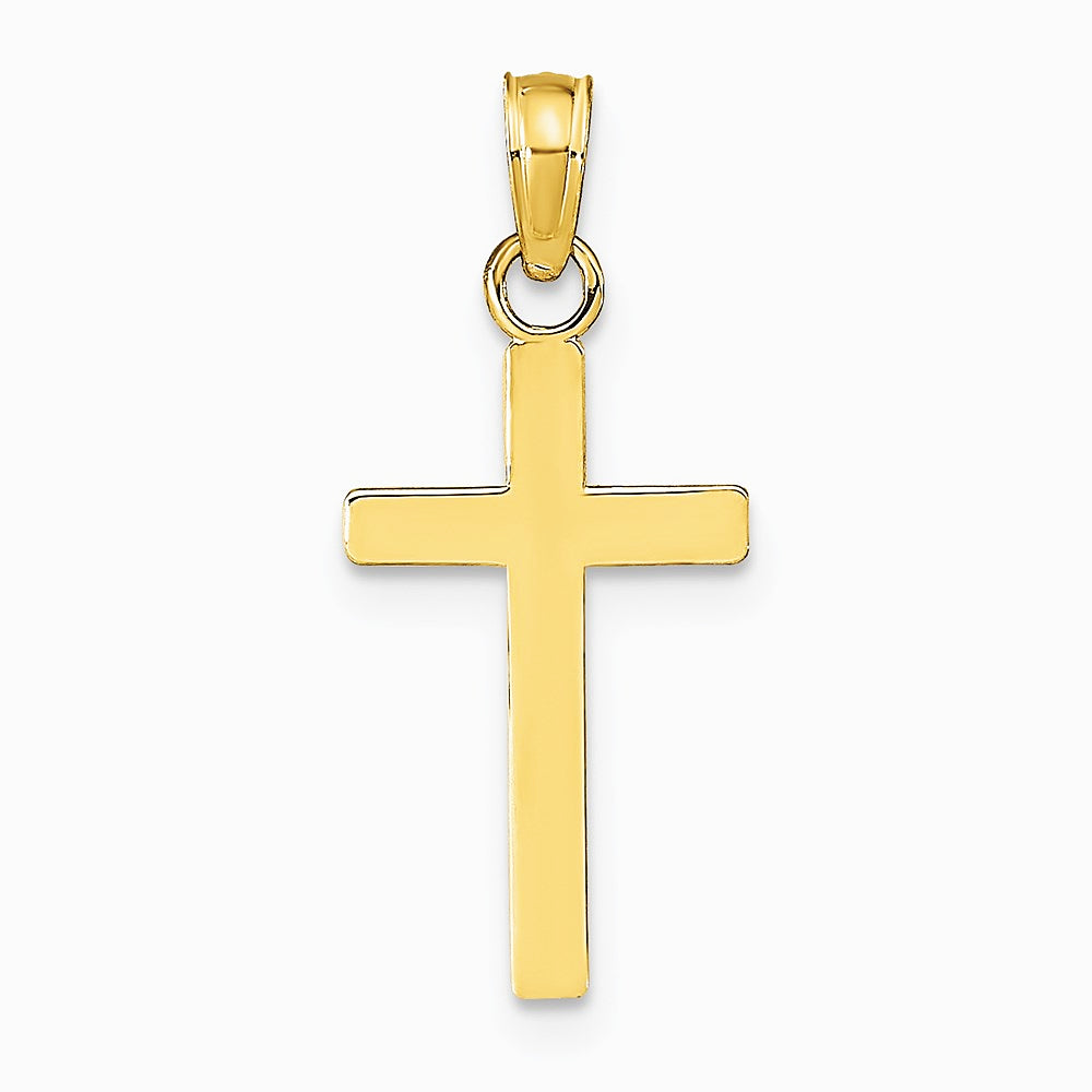 10K / 14K Yellow Gold Polished Cross Pendant - Product Photo