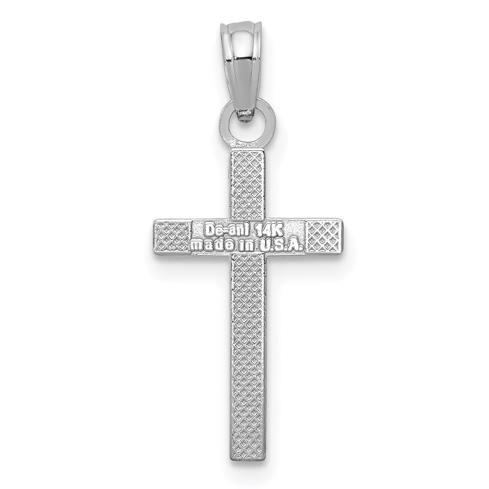 10K / 14K White Gold Polished Cross Pendant - Product Photo