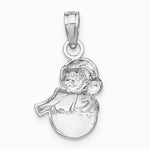10K / 14K White Gold Snowman Pendant - Product Photo