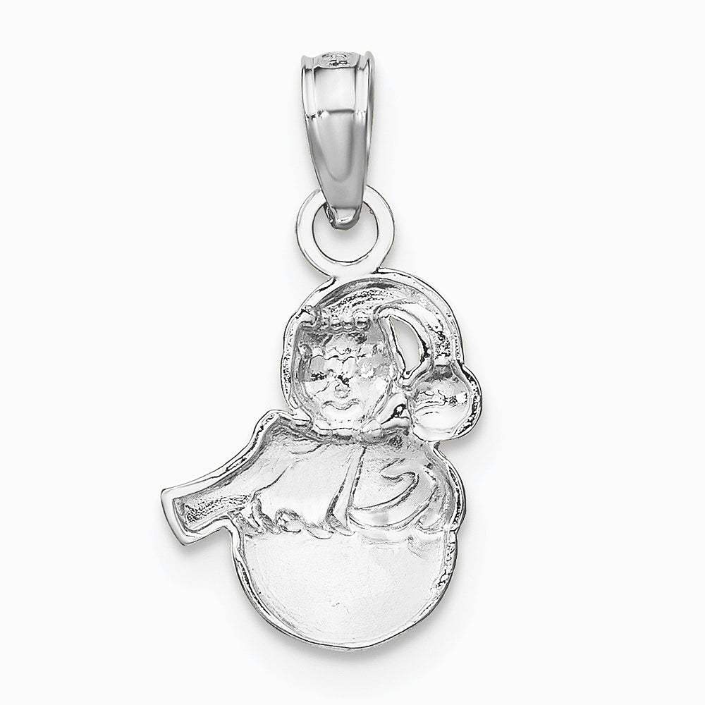 10K / 14K White Gold Snowman Pendant - Product Photo