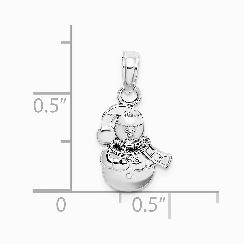 10K / 14K White Gold Snowman Pendant - Product Photo