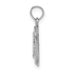 14K White Gold MOM Inside Heart Charm - Product Photo