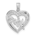 14K White Gold MOM Inside Heart Charm - Product Photo