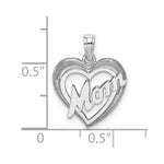 14K White Gold MOM Inside Heart Charm - Product Photo