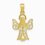 10K / 14K Yellow Gold Angel W/Filigree Cut-Out Wings Charm - Product Photo
