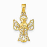 10K / 14K Yellow Gold Angel W/Filigree Cut-Out Wings Charm - Product Photo