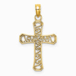 10K / 14K Yellow Gold Fancy Cross Pendant - Product Photo
