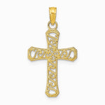 10K / 14K Yellow Gold Fancy Cross Pendant - Product Photo