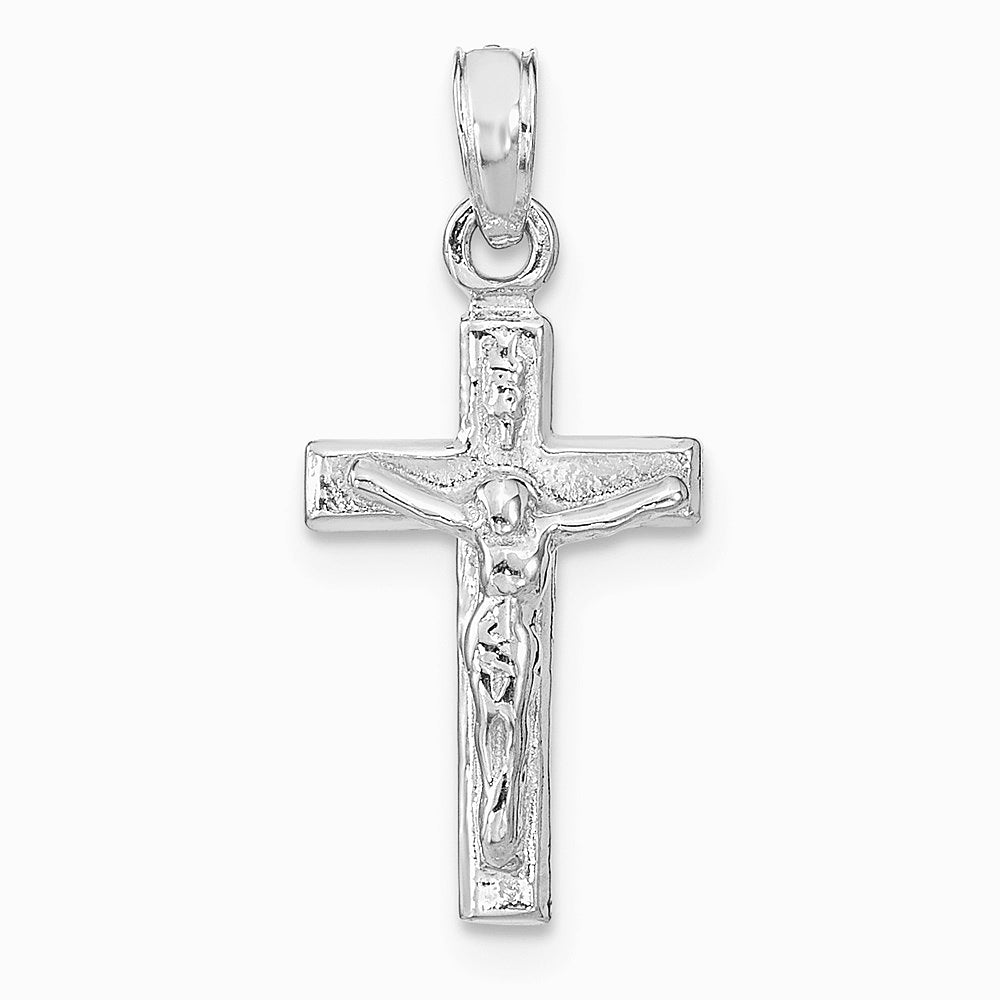14K White Gold Crucifix Pendant