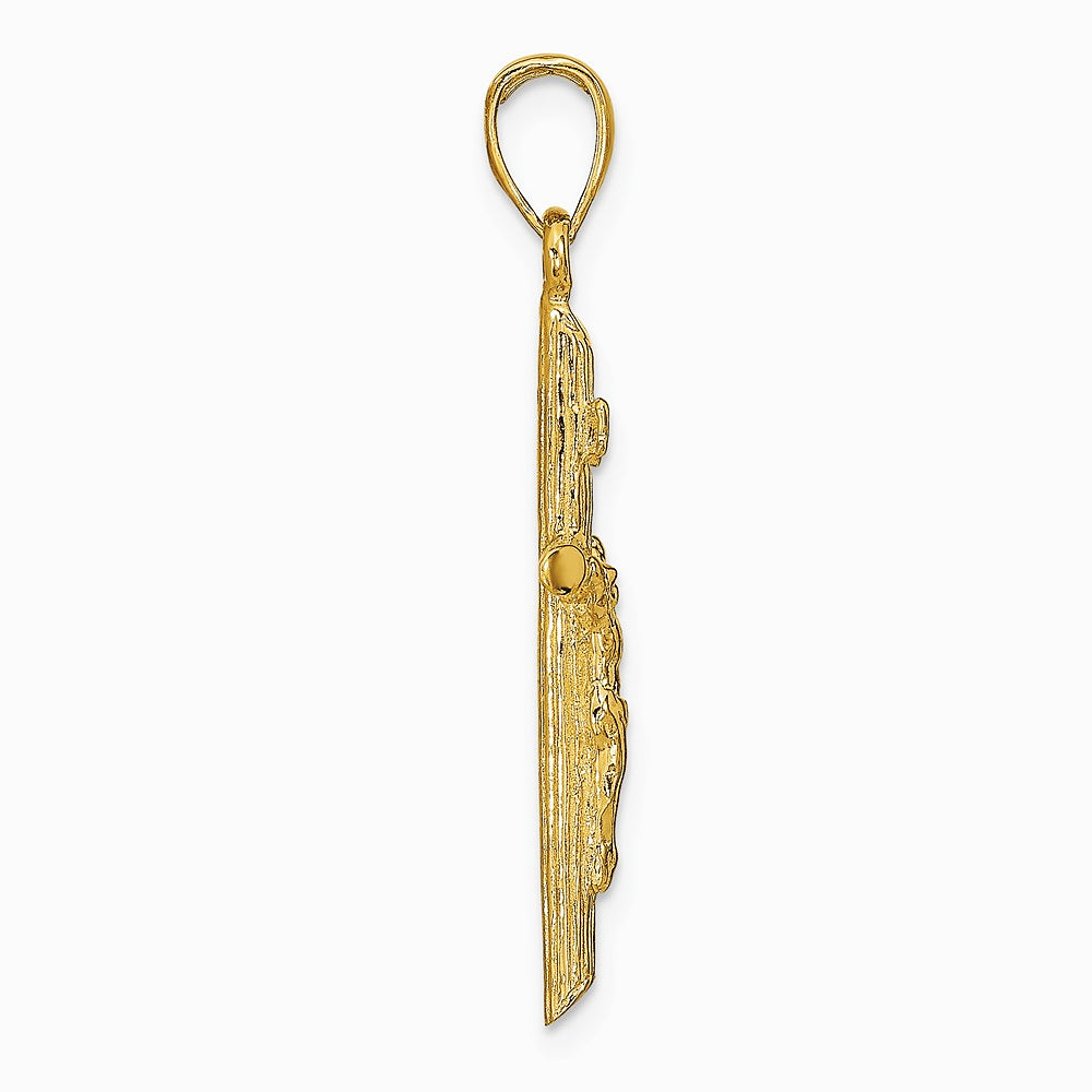 10K / 14K Yellow Gold Crucifix Pendant - Product Photo