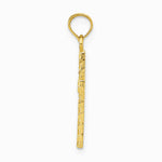 10K / 14K Yellow Gold Diamond-Cut Cross Pendant - Product Photo