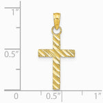 10K / 14K Yellow Gold Diamond-Cut Cross Pendant - Product Photo