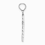 10K / 14K White Gold Diamond-Cut Cross Pendant - Product Photo