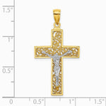 10K / 14K Two-tone Crucifix Pendant - Product Photo