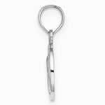 14K White Gold 10mm Engraved Angel Coin Charm - Product Photo