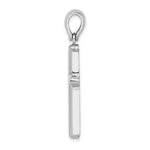 14K White Gold Beveled Cross Charm - Product Photo