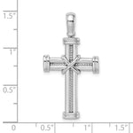 14K White Gold w/ X In Center Of Cross Charm - Product Photo