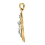 14K Two-tone Polished Crucifix Charm - Product Photo