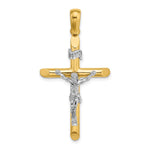 14K Two-tone Polished Crucifix Charm - Product Photo