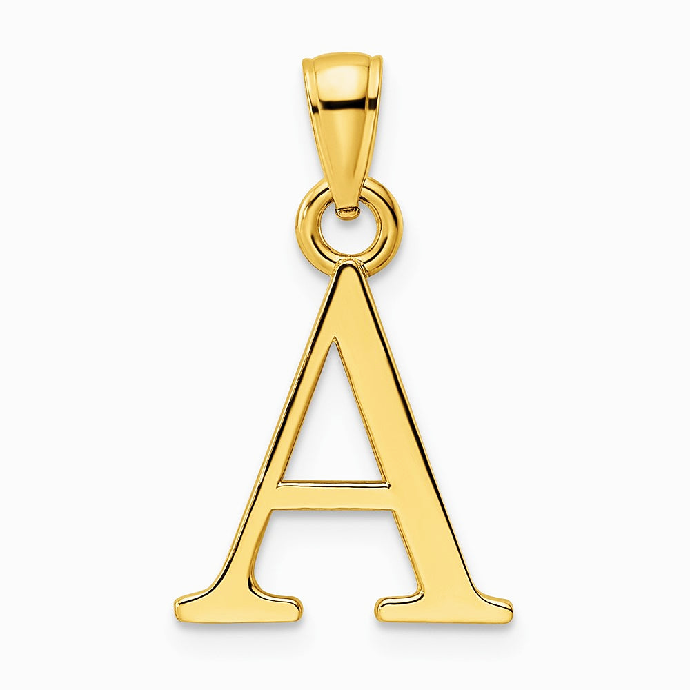 14K Yellow Gold Letter A Initial Pendant - Product Photo