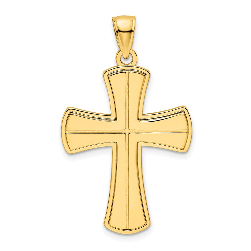 14K Yellow Gold Polished Cross Pendant - Product Photo