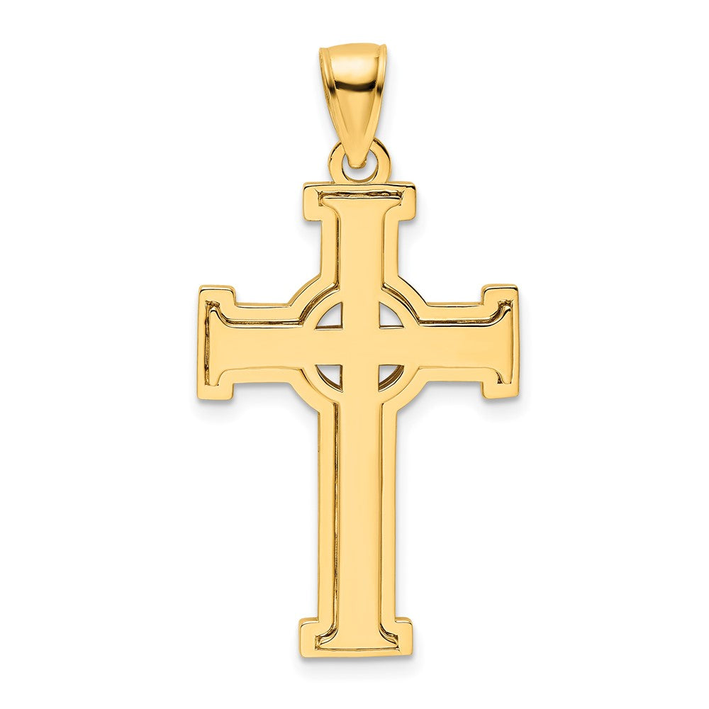 14K Yellow Gold Polished Cross Pendant - Product Photo