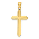 14K Yellow Gold Polished Cross Pendant - Product Photo