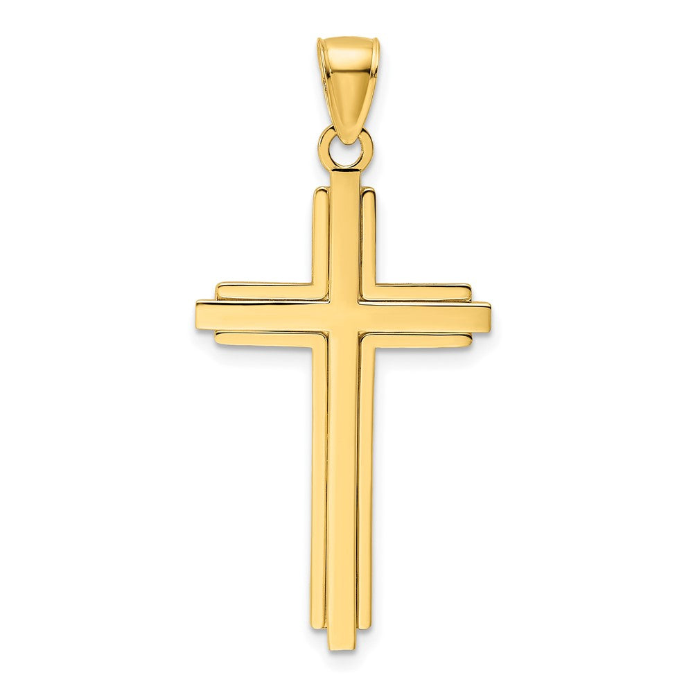14K Yellow Gold Polished Cross Pendant - Product Photo