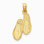 10K / 14K Yellow with Rhodium & Rhodium Solid Polished Sandals Pendant - Product Photo