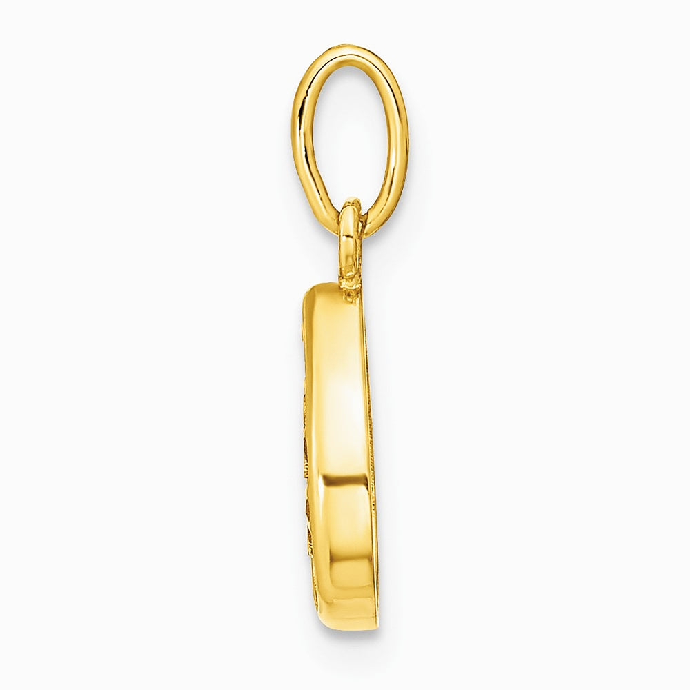 14K Yellow Gold Polished Teardrop Tree Of Life Pendant - Product Photo