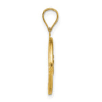 14K Yellow & Rhodium Rose and White-plated Pol. CZ Baguettes Mary Round Pendant - Product Photo