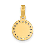 14K Yellow & Rhodium Rose and White Rhodium Polished CZ Mary Round Pendant - Product Photo