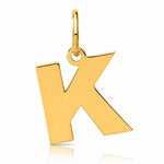 14ky Letter K Initial Pendant - Lifestyle View