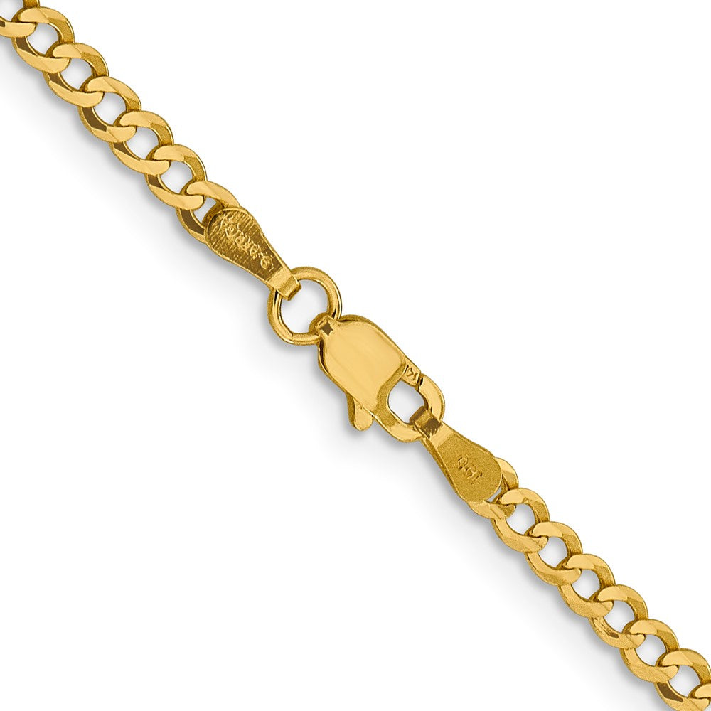 14k 3.1mm Lightweight Flat Cuban Chain - Product Photo