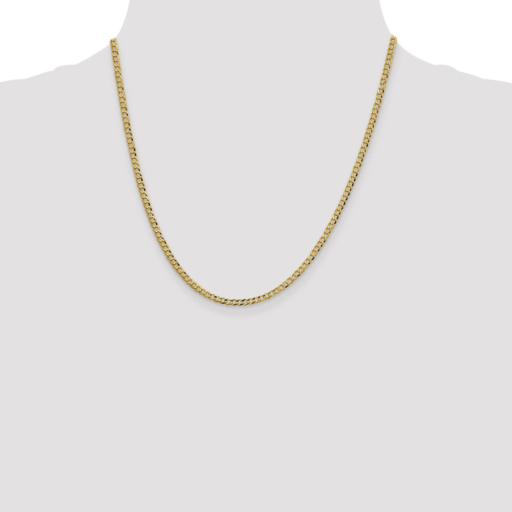 14k 3.1mm Lightweight Flat Cuban Chain - Product Photo