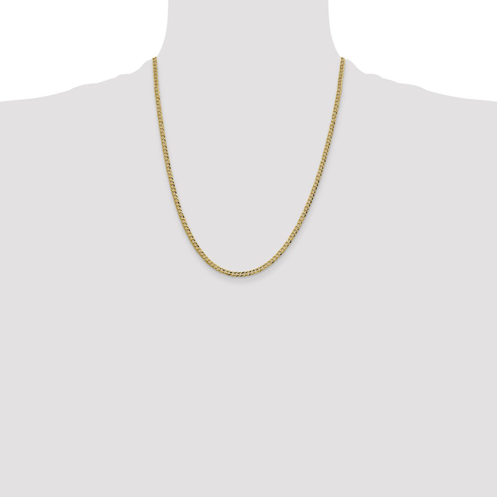 14k 3.1mm Lightweight Flat Cuban Chain - Product Photo