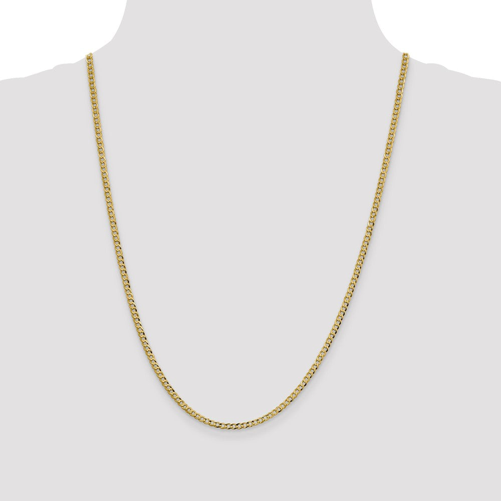 14k 3.1mm Lightweight Flat Cuban Chain - Product Photo