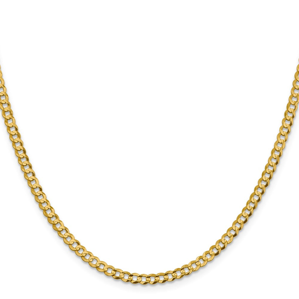 14k 3.7mm Lightweight Flat Cuban Chain - Product Photo