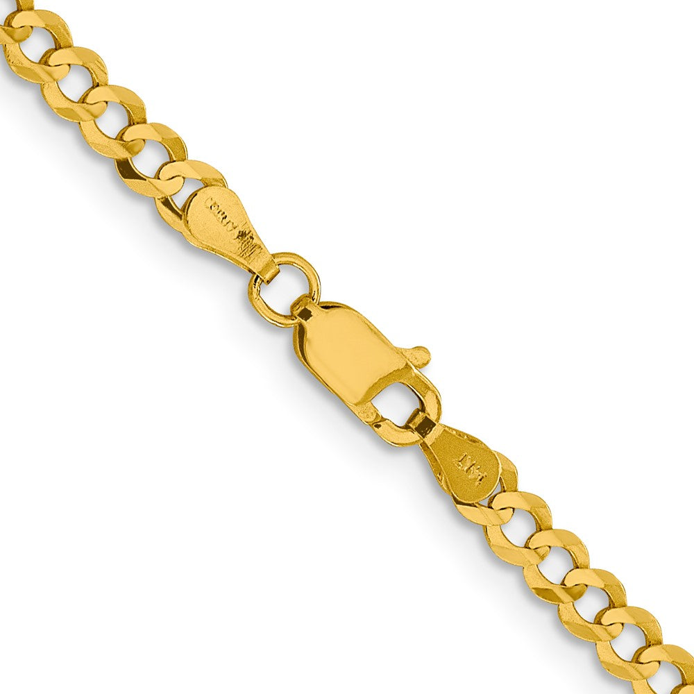 14k 3.7mm Lightweight Flat Cuban Chain - Product Photo