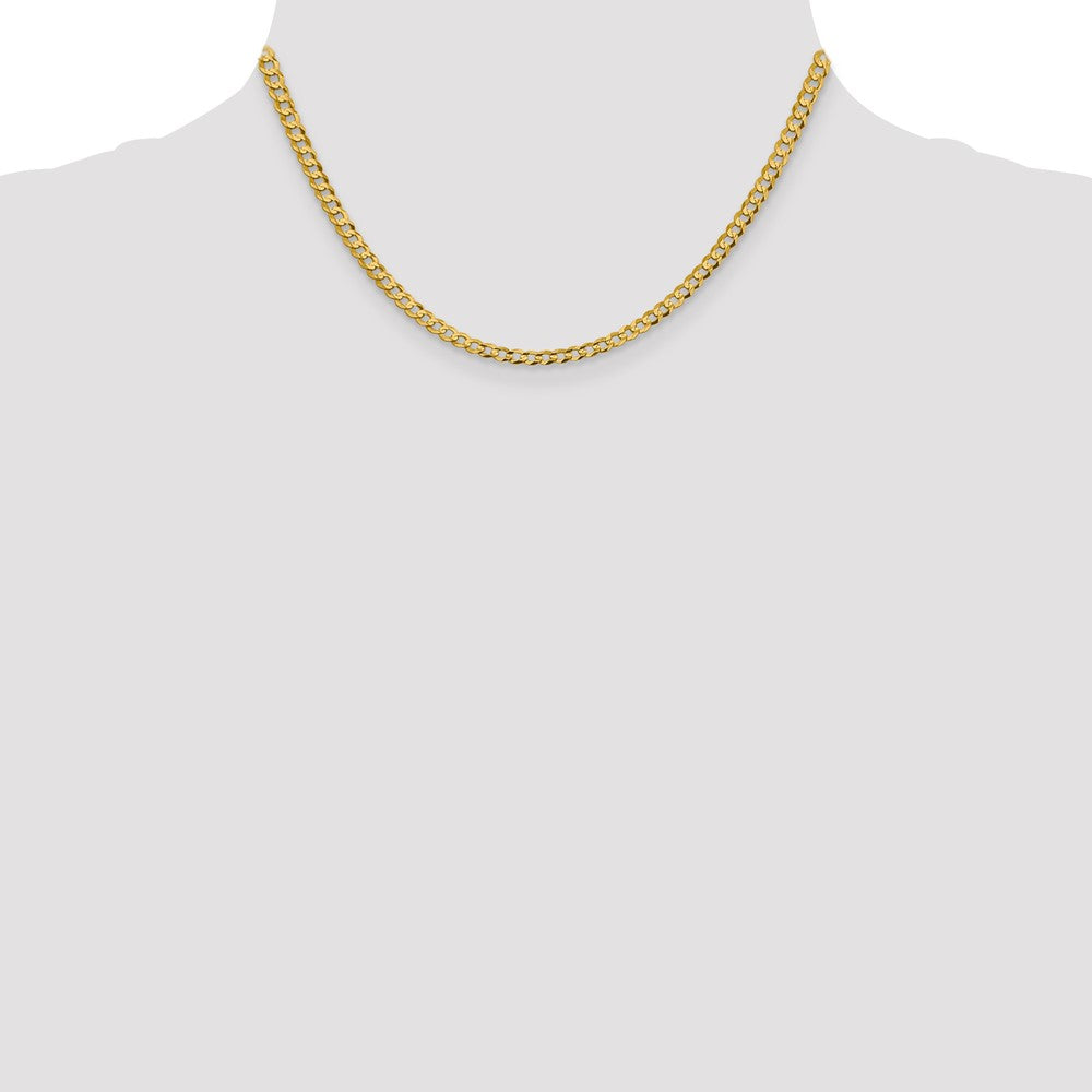 14k 3.7mm Lightweight Flat Cuban Chain - Product Photo