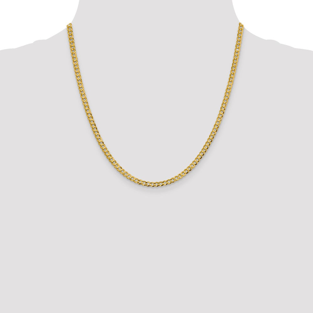 14k 3.7mm Lightweight Flat Cuban Chain - Product Photo