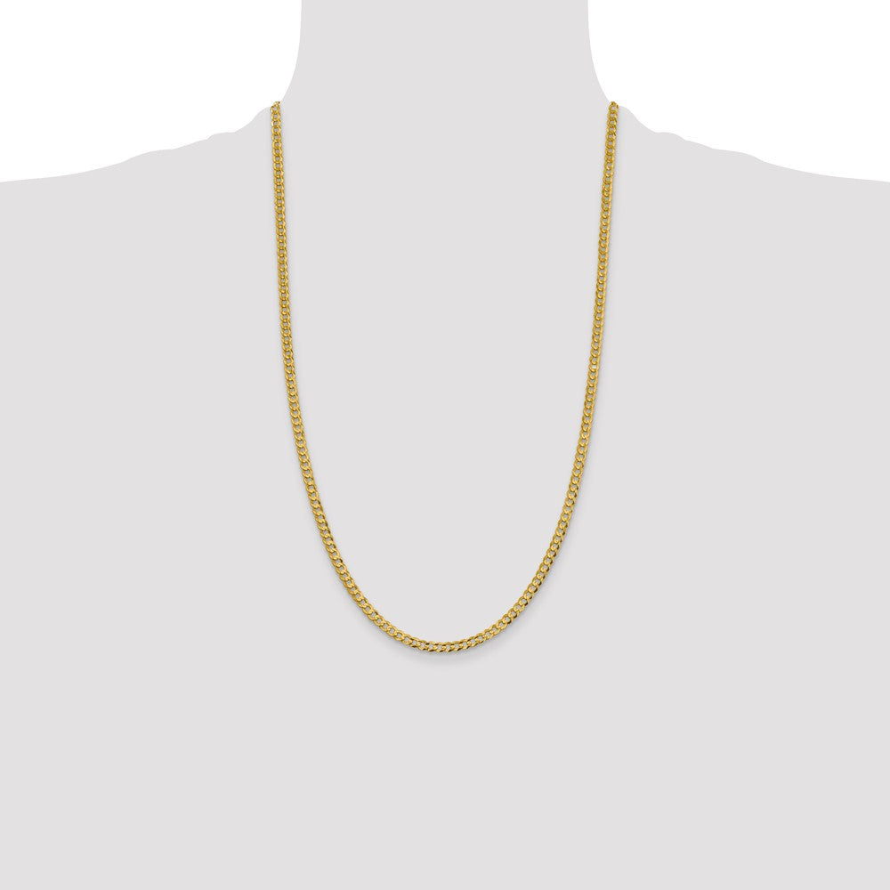 14k 3.7mm Lightweight Flat Cuban Chain - Product Photo